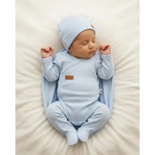Mavi 0-3 Ay – Düz Raporlu Unisex 7li Hastane Çıkışı Zıbın Set