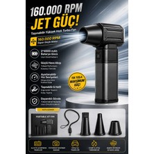 Vothoon Turbo Jet Fan Süpürge Özellikli 160000RPM Ultra Güçlü Motor Güçlü Vakum 8000MAH Bataryalı Şık Tasarım 3 Kademeli