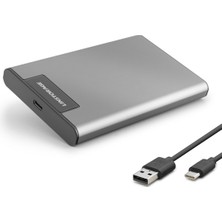 Die Grup 2.5 Inç Sata Hdd/ssd Harici Disk Kutusu USB 3.0 Type-C Rgb - Gümüş HDX1782