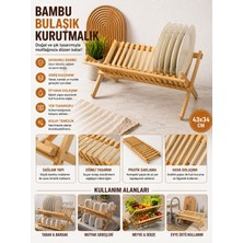 Empressco Bambu Bulaşık Kurutmalık – Doğal Ahşap Tabaklık & Mutfak Düzenleyici 43X34