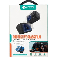 Coteci Djı Osmo Action 4 Uyumlu Kolay Uygulama Aparatlı 9h Cam Ekran ve Lens Koruma Seti