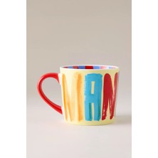 Anthropologie Eleanor Bowmer Manifest Renkli Yazılı New Bone China Kupa 300 ml