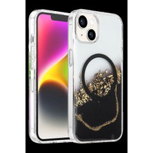 Elitse Onegif Apple Iphone 15 Lotus Simli Magsafe Kapak - Siyah