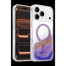 Elitse Onegif Apple Iphone 17 Pro Max Lotus Simli Magsafe Kapak - Mor