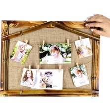 Empressco Sh Album Bambu Hasır Ipli Ev Figürlü Anı Fotoğraf Çerçevesi 30X40CM HPENG404-3040