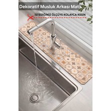 Empressco Dekoratif Musluk Matı Lavabo Banyo Mutfak Tezgah Üstü Desenli Mat 14 cm x 60 cm