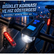 Rey Point Su Geçirmez Bisiklet Fener Korna Hız Göstergesi