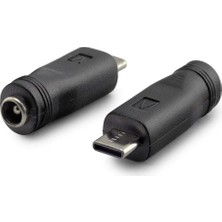 Die Grup Notebook Adaptör Ucu Çevirici Type-C (M) To 5.5*2.5 (F) 10LU Paket Siyah HDX1340
