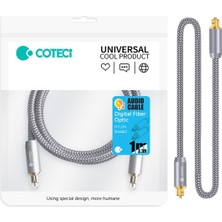 Coteci 1 Metre 24K Altın Uçlu Naylon Örgülü Fiber Optik Ses Kablosu | Tv, Soundbar ve Amfi Için