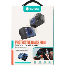 Coteci Djı Osmo Action 6 Uyumlu Kolay Uygulama Aparatlı 9h Cam Koruyucu Seti (Ön Ekran + Arka Ekran + Lens)