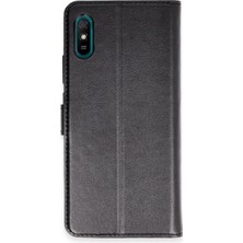 Elitse Xiaomi Redmi 9A Kılıf Trend S Plus Kapaklı Kılıf - Siyah