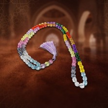 Maysam Hac Umre Hediyelik 99'lu Bonibon Kesme Kristal Namaz Tesbihi - Rengarenk 10 mm Şık ve Parlak Tasarım