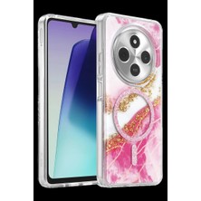 Elitse Onegif Xiaomi Redmi 14C Lotus Simli Magsafe Kapak - Pembe