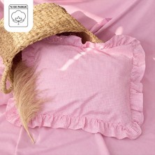 Lief Home %100 Pamuklu Pembe Pötikareli Fırfır Detaylı Bebek Yastık Kılıfı | 35X45 ( 1 Adet )