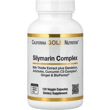 California Gold Nutrition, Silymarin Complex, Milk Thistle Extract Plus Dandelion, Artichoke, Curcumin C3 Complex®, Ginger And Bioperine®, 120 Veggie Capsules