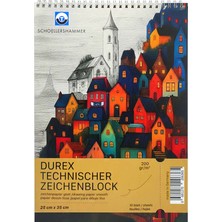 Schoellershammer Durex Üstten Spiralli Teknik Çizim Defteri 200 gr 25X35 cm 10 Yaprak