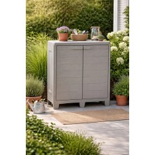 Stratecht Xl Iki Raflı Banyo Dolabı, Bahçe Dolabı, Balkon Dolabı 68X39X90 cm Gri