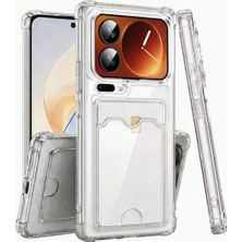 Nanospace Xiaomi 17 Pro Ile Uyumlu Kılıf Kartlıklı Şeffaf Silikon Kamera Korumalı Kılıf