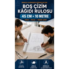 Haydi Dekor 45 cm × 10 Metre Boş Çizim Kâğıdı Rulosu – Mimarlık ve Mühendislik Öğrencileri Için Teknik Çizim, Eskiz, Proje, Tasarım ve Atölye Kâğıdı
