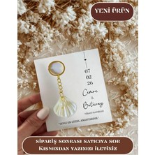 Hen GSM Davetiyeli Incili Istiridye Anahtarlık Söz, Nişan Nikah Kına Özel Gün Hediyelik Organizasyon-10 Adet