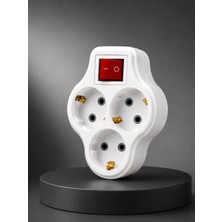 Sungur's Store 3’lü Topraklı Priz Çoklayıcı Açma Kapama Anahtarlı Direkt Prize Takılan Adaptör