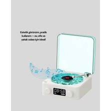 Sungur's Store Dekoratif Gece Işıklı Bluetooth Hoparlör – Zaman ve Pil Ekranlı
