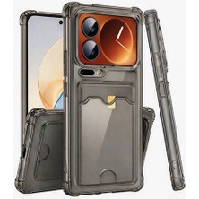 Nanospace Xiaomi 17 Pro Max Ile Uyumlu Kılıf Kartlıklı Şeffaf Silikon Kamera Korumalı Kılıf