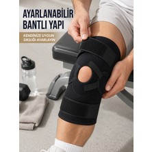 Sungur's Store Yan Destekli Ligamentli Dizlik Açık Patella Ayarlanabilir Spor ve Günlük Kullanım