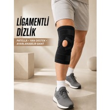 Sungur's Store Ligament Destekli Dizlik Ayarlanabilir Cırtlı Açık Patella Diz Destekliği