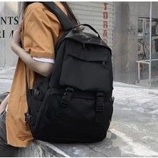 Empressco Siyah Büyük Geniş Palaska Sırt Okul Çantası ve Laptop Çantası