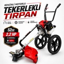 Factor Benzinli Motorlu Tekerlekli Tırpan 52CC 2,2hp Ot Çim Çalı Biçme Makinesi 2 Zamanlı Bahçe Tırpanı Set