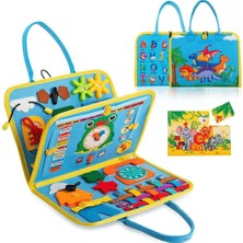 Antiola Montessori Busy Board – Keçe Aktivite Çantası | 1+ Yaş Için Eğitici ve Duyusal Oyuncak, 4 Sayfa