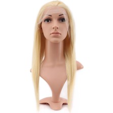 ALK Gerçek Front Lace Düz Platin Tül Peruk / 55/60CM