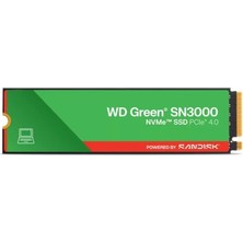Wd Green SN3000 5000/4000MB/S WDS500G5G0E Pcıe 4.0 2280 M2 Nvme SSD 500GB Harddısk