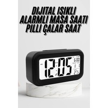 Canarino Dijital Masa Saati Termometre Takvim LED Ekran Pilli Ev Ofis Masası