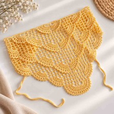 Banu Home El Örgüsü Sarı Üçgen Bandana – El Yapımı