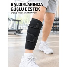 GRAYLINE Ayarlanabilir Baldır Desteği Siyah Çift Bantlı Spor ve Yürüyüş Baldırlığı