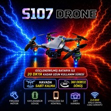 Rose Teknoloji S107 Katlanabilir 4K Hd 2 Kameralı Fpv Canlı Görüntü Aktarımı 2 Bataryalı ve Taşıma Çantalı Drone