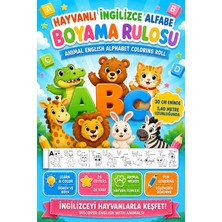 Haydi Dekor🦁 Hayvanlı Ingilizce Alfabe Boyama Rulosu-Animal English Alphabet Coloring Roll For Kids