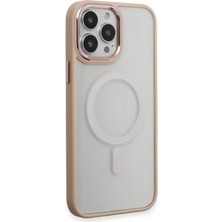 Sungur's Store Apple Iphone 15 Pro Kılıf Room Magneticsafe Silikon - Pudra