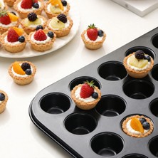 24 Gözlü Tartolet Kalıbı Mini Muffin Kek Tart Kalıbı Yapışmaz Kaplama Fırın Tepsisi Sariva Home