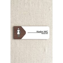 Kadın Wc Kapı Tabelası – Mdf Tuvalet Yönlendirme Levhası | 19X7 cm Çift Katmanlı