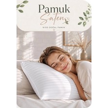 Luna Sacra Ev&otel Yastık Kılıf Seti 2 ‘li %100 Pamuklu Çizgili 83 Tel Saten Beyaz Ebat 50X70