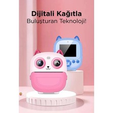 ALK Dijital Video Fotoğraf App Destekli Çocuk Kamerası Termal Resim Kağıt Baskılı Yazıcı Mavi