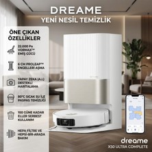 Dreame 20.000 Paemiş  6cm Engel Aşma ile Ultra Complete Çöp Istasyonlu Akıllı Robot Süpürge