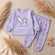 Minelora Tavşan Baskılı Kız Bebe Pijama Takım