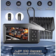 ALK VTN-008 Ekranlı Çift Kameralı 10 mt Sert Kablo Yılan Endoskop Kamera 8 mm 4.3 Inc