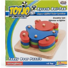 Tojo Ahşap Ayıcık Bul-Tak Puzzle 13 Parça