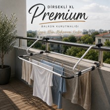 Atlanta Home Perilla Dirsekli Xl Premium Balkon Kurutmalığı | Katlanabilir Balkon Askılığı | Paslanmaz Metal Çamaşır ve Havlu Kurutma Askısı