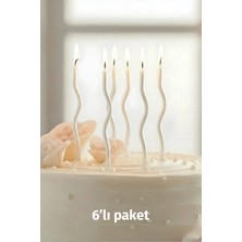 Atölye Mi Spiral Kıvrık Beyaz Mum 6lı Paket 16CM